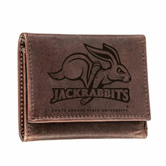 South Dakota State University, Tri-Fold Wallet, Brown, CH, 100% Genuin - Collegiate Home