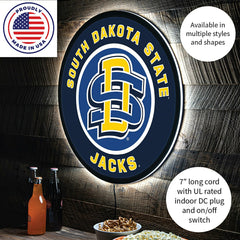 LED Wall Decor, Round, South Dakota State University - Collegiate Home