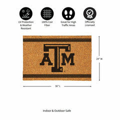 Texas A&M Large One Color Coir Mat, 36"x24" - Collegiate