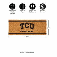 Texas Christian University Extra Large One Color Coir Mat, 60"x24" - Collegiate