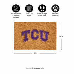 Texas Christian University Large Full Color Coir Mat, 36"x24" - Collegiate