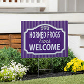 Texas Christian University Coroplast Yard Sign, "Fans Welcome" - Collegiate Home