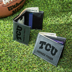 Texas Christian University, Bi-Fold and Tri-Fold Wallet Gift Set, Blac - Collegiate Home
