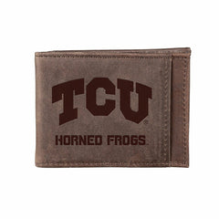 Front Pocket Wallet w/ RFID Blocking, Texas Christian University, Brow - Collegiate Home