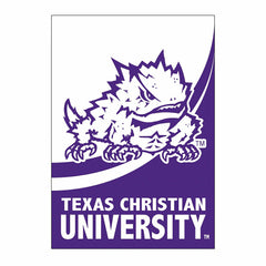 Texas Christian University Burlap Flag House Size - Collegiate Home