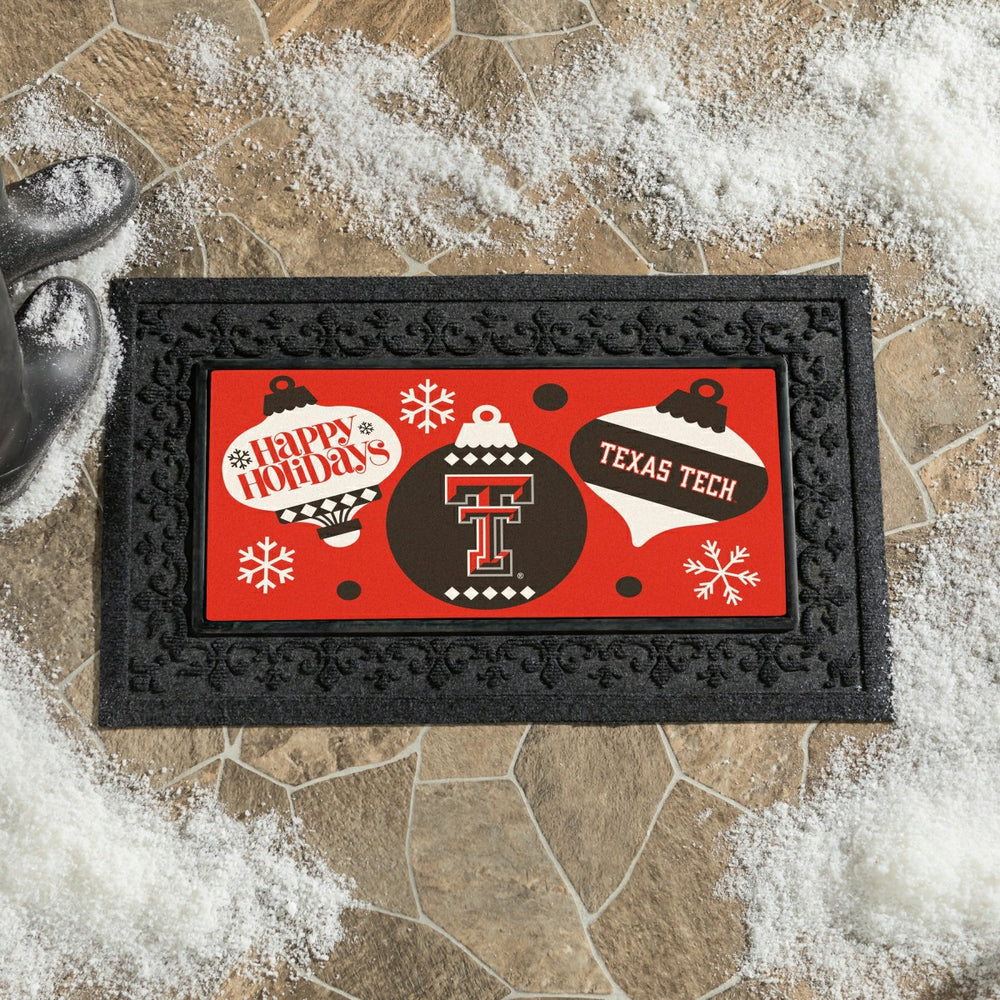 Texas Tech University Holiday Flocked Coir Sassafras Switch Mat, 22"x1 - Collegiate