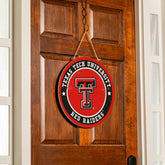 Texas Tech University Round Door Décor with Hanging Rope, 18x18 - Collegiate Home