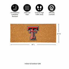Texas Tech University Extra Large Full Color Coir Mat, 60"x24" - Collegiate