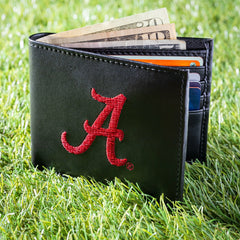 University of Alabama Black Bi-Fold Embroidered Wallet w/ RFID Blocking - Collegiate Home