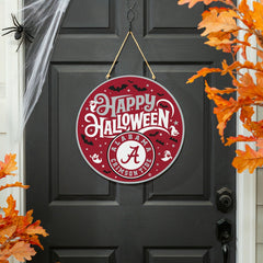 University of Alabama Halloween Round Door Décor with Hanging Rope, 18 - Collegiate Home