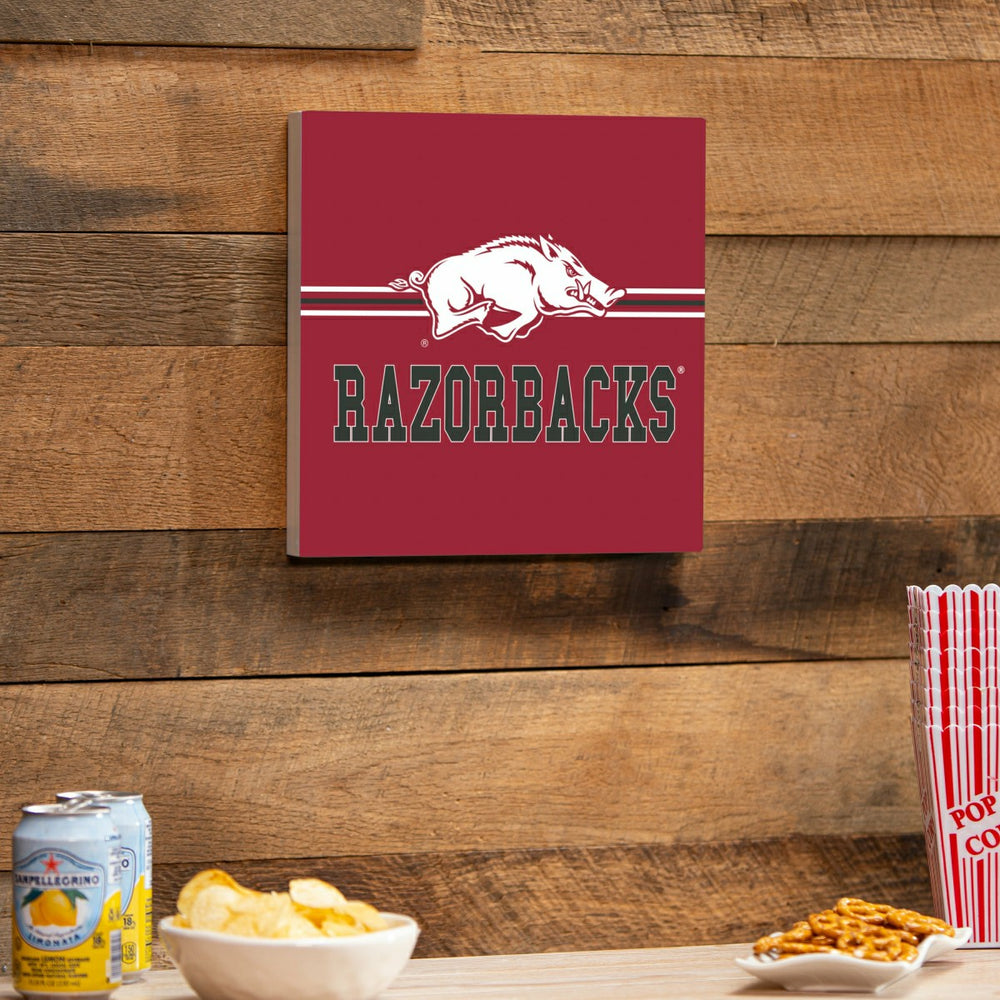 University of Arkansas Wood Wall Sign, 12x12 - Collegiate Home