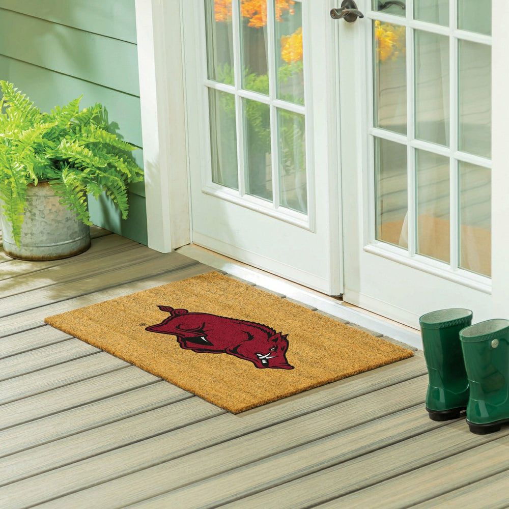 University of Arkansas Large Full Color Coir Mat, 36"x24" - Collegiate