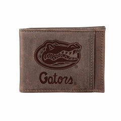 Front Pocket Wallet w/ RFID Blocking, University of Florida, Brown - Collegiate Home