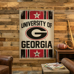 University of Georgia, Canvas Wall Tapestry, Large, 54x36 - Collegiate Home