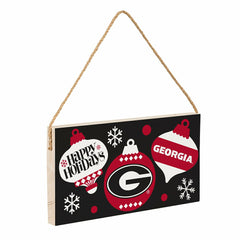 University of Georgia Holiday Wood Wall Sign, 6x11 - Collegiate Home