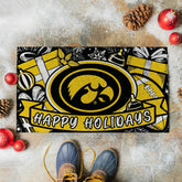 University of Iowa Holiday PVC Mat, 28"x16" - Collegiate