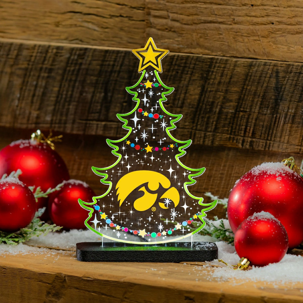 University of Iowa College Holiday Tree Desklite LED Decor - Collegiate Home