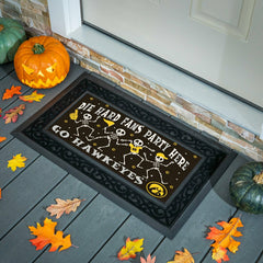 University of Iowa Flocked Coir Halloween Sassafras Switch Mat, 22"x10 - Collegiate