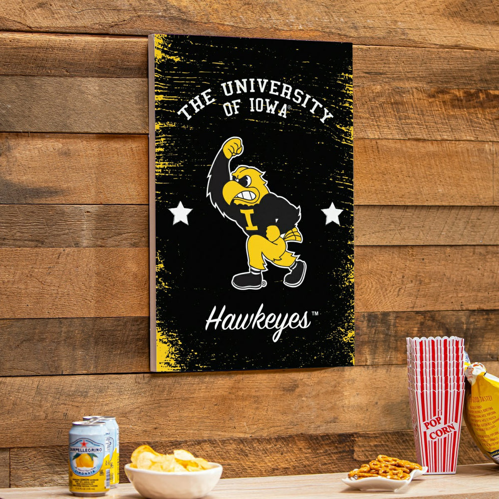 University of Iowa Wood Wall Sign, 16x24 - Collegiate Home