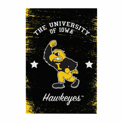 University of Iowa Wood Wall Sign, 16x24 - Collegiate Home