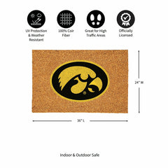 University of Iowa Large Full Color Coir Mat, 36"x24" - Collegiate