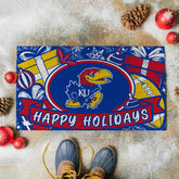 University of Kansas Holiday PVC Mat, 28"x16" - Collegiate