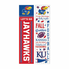46" Double Sided Leaner, University of Kansas, Fall Seasonal - Collegiate Home