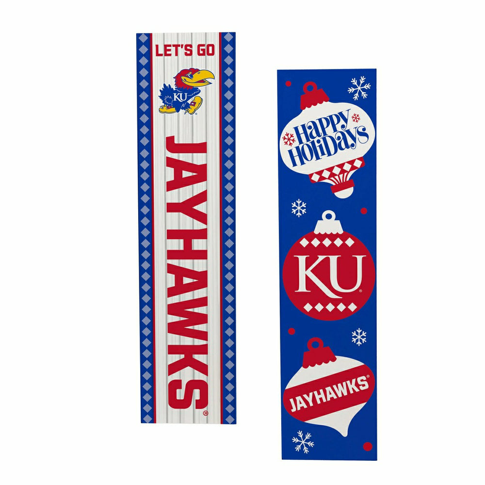 47" Double Sided Leaner, University of Kansas, Christmas - Collegiate Home