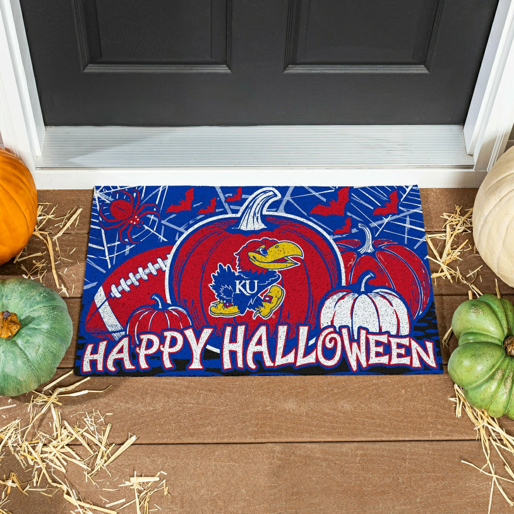 University of Kansas Halloween PVC Mat, 28"x16" - Collegiate