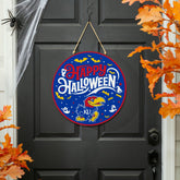 University of Kansas Halloween Round Door Décor with Hanging Rope, 18x - Collegiate Home