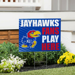 University of Kansas Coroplast Yard Sign "Fans Play Here" - Collegiate Home
