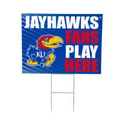University of Kansas Coroplast Yard Sign "Fans Play Here" - Collegiate Home