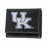 University of Kentucky Black Tri-Fold Embroidered Wallet w/ RFID Blocking - Collegiate Home
