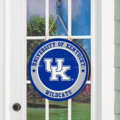 University of Kentucky Round Door Décor with Hanging Rope, 18x18 - Collegiate Home