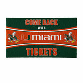 28" x 16" PVC Trapper Mat, Come Back with Tickets, University of Miami - Collegiate