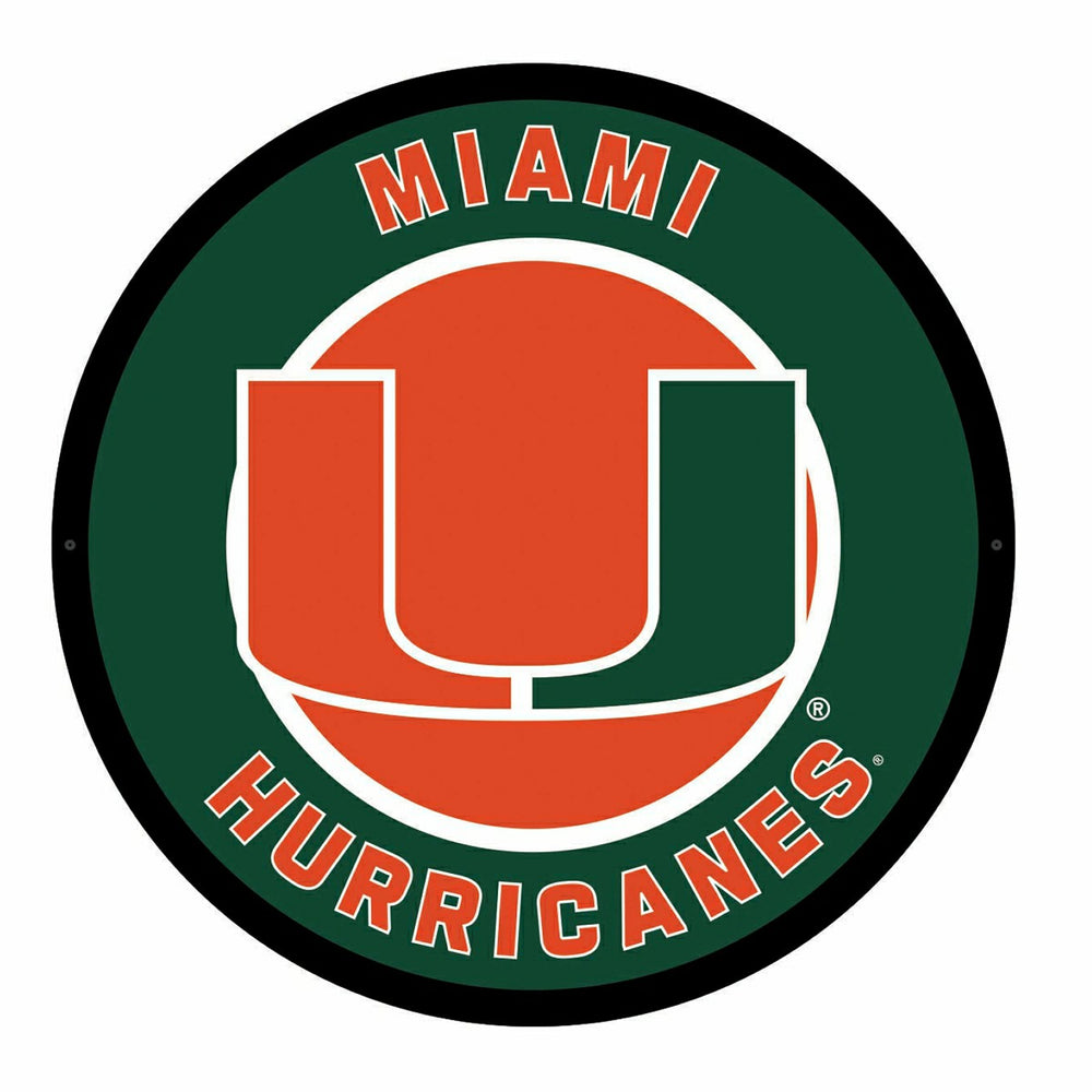 LED Wall Decor, Round, University of Miami - Collegiate Home