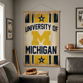 University Of Michigan, Canvas Wall Tapestry, Large, 54x36 - Collegiate Home