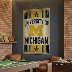 University Of Michigan, Canvas Wall Tapestry, Large, 54x36 - Collegiate Home
