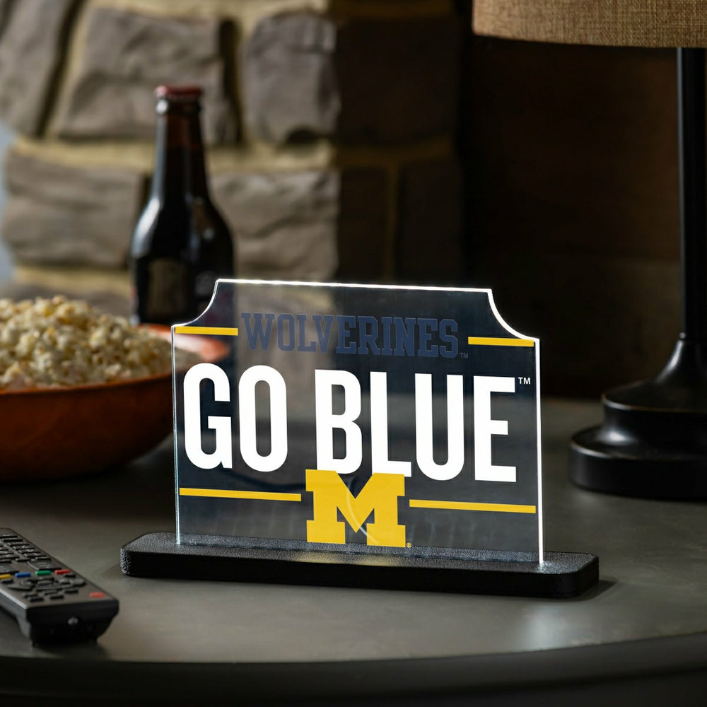 University Of Michigan College Rectangle Desklite LED Decor - Collegiate Home