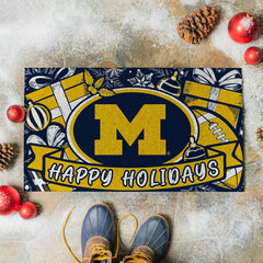 University Of Michigan Holiday PVC Mat, 28"x16" - Collegiate