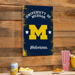 University Of Michigan Wood Wall Sign, 16x24 - Collegiate Home