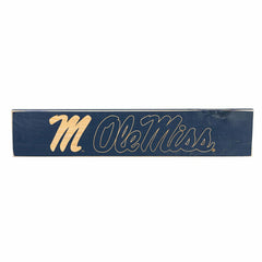 University of Mississippi Engraved Wood Sign, 3.5" x 18" - Collegiate Home