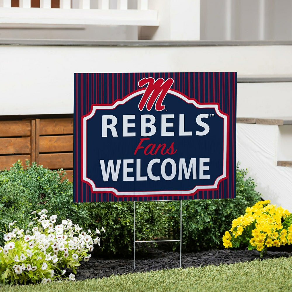 University of Mississippi Coroplast Yard Sign, "Fans Welcome" - Collegiate Home