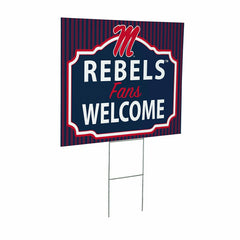 University of Mississippi Coroplast Yard Sign, "Fans Welcome" - Collegiate Home