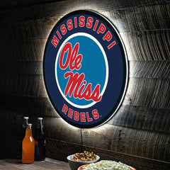 LED Wall Decor, Round, University of Mississippi - Collegiate Home