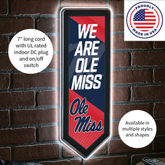 LED Wall Decor, Pennant, University of Mississippi - Collegiate Home