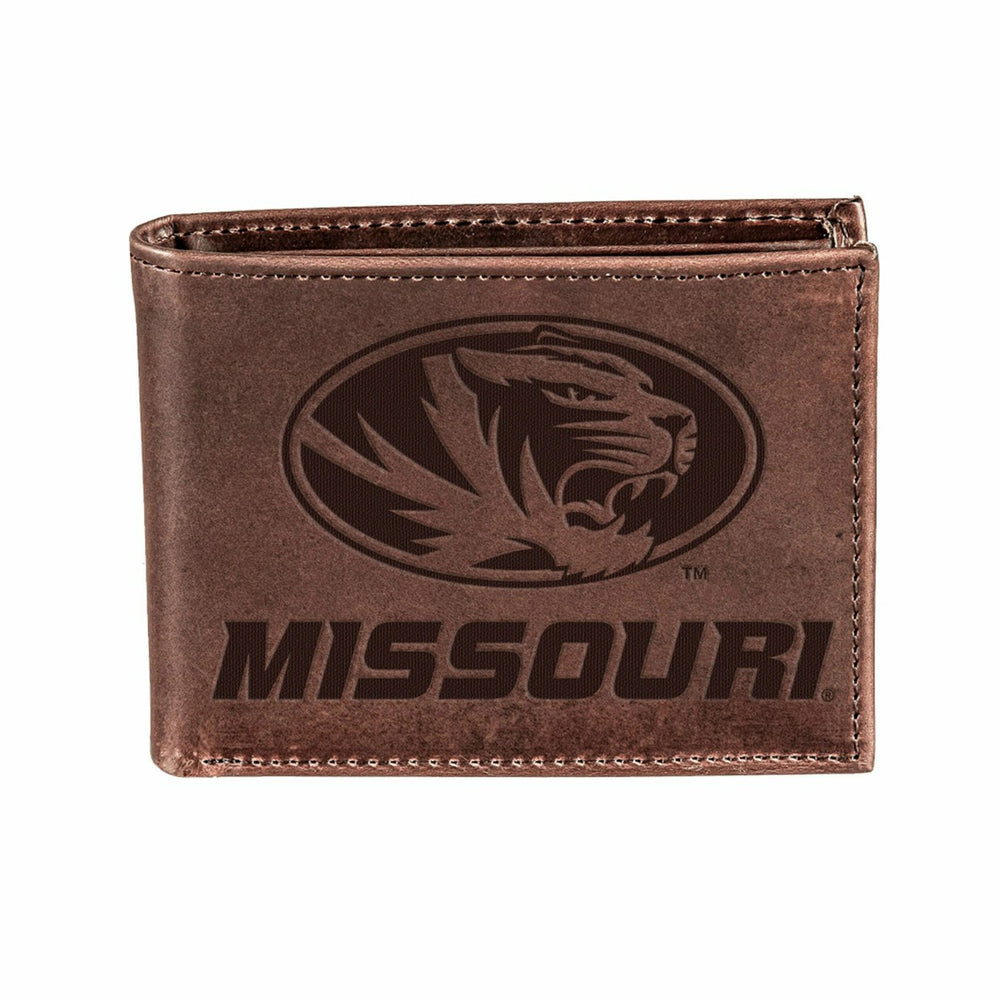 University of Missouri, Bi-Fold Wallet, Brown, CH, 100% Genuine Leathe - Collegiate Home