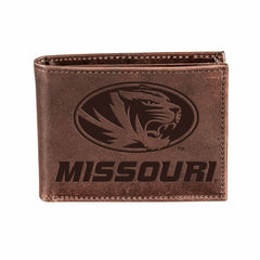 University of Missouri, Bi-Fold Wallet, Brown, CH, 100% Genuine Leathe - Collegiate Home