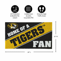 University of Missouri, PVC Mat COLOR, Home of a Fan - Collegiate