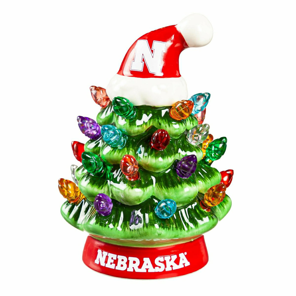 4" Mini LED Tabletop Christmas Tree, Set of 2, University of Nebraska - Collegiate Home